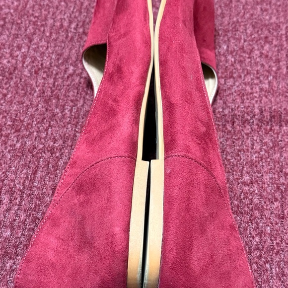 NWOT Torrid Burgundy Suede Ballet Flats Boho Romantic 11.5 W Discontinued Style - Picture 6 of 11